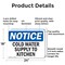 Signmission Cold Water Supply To Kitchen, 24 in W x Rectangle, Aluminum OS-2PACK-NS-A-1824-L-10703 - alternate 2